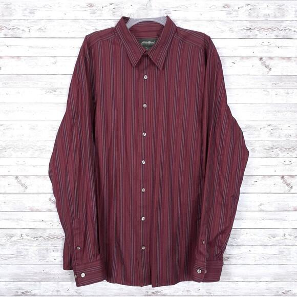 Eddie Bauer Other - Eddie Bauer Shirt Mens XL Tall Long Sleeve Button Up Blue Stripe 136A